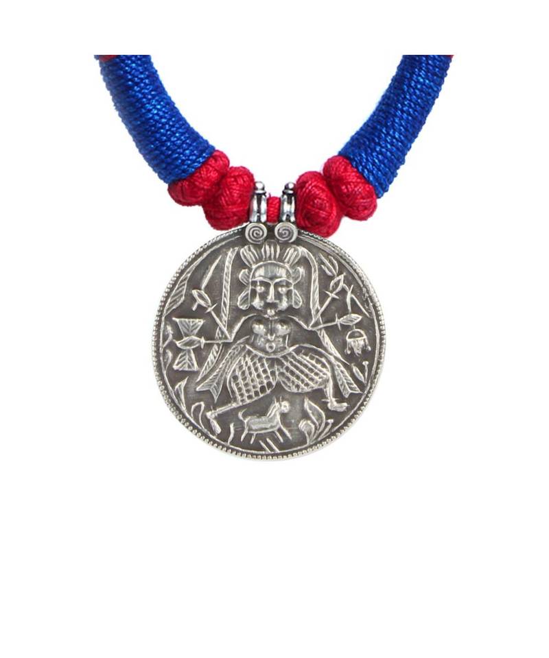 Blue And Pink Dori Maa Kali Necklace