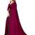 Wine embroidered silk blend saree with blouse