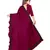 Wine embroidered silk blend saree with blouse