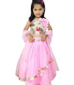 Anita Balia Label Baby Girllehenga choli ' italian crepe Blouse with organza lahenga and dupatta.FULLY STITCHED. PINK