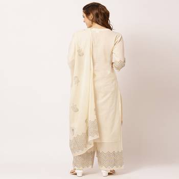 Cream printed cotton kurta-sets 2