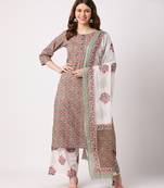 Multicolor printed cotton kurta-sets