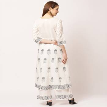 White printed cotton kurta-sets 2