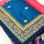 Teal embroidered art silk saree with blouse