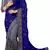Blue Vichitra Silk And Net Embriodered Half Half Saree With Blouse Piece.