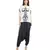 White Crepe printed   kurti with pant