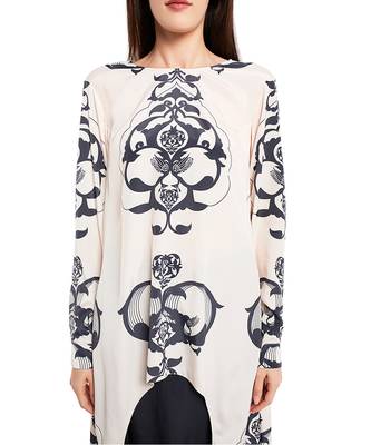 PS Pret by Payal Singhal Blush Pink Colour Printed Art Crepe Top with Black Colour Art Crepe Low Crotch Pant 4