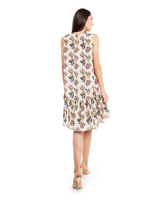 PS Pret by Payal Singhal Cream Colour Printed Art Crepe Frill Hem Tunic 3