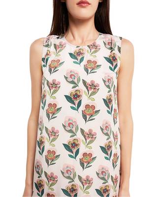 PS Pret by Payal Singhal Cream Colour Printed Art Crepe Frill Hem Tunic 4
