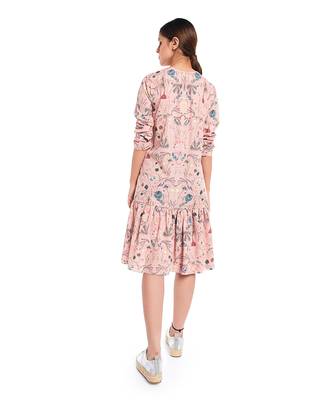 PS Pret by Payal Singhal Peach Printed Art Crepe Frill Hem Tunic 3