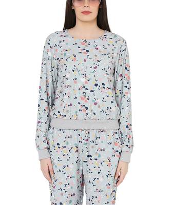 PS Pret by Payal Singhal Green Colour Printed Art Crepe Top with Jogger Pant 4