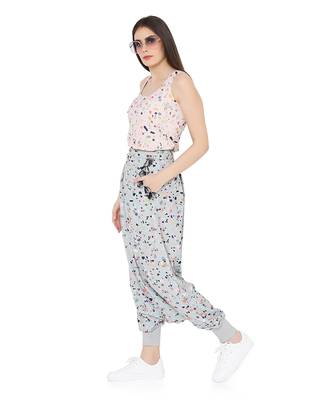 Pink crepe printed Top Low Crotch Pant 2
