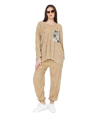 PS Pret by Payal Singhal Gold Brocade Oversized Top with Jogger Pant 1
