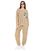 PS Pret by Payal Singhal Gold Brocade Oversized Top with Jogger Pant
