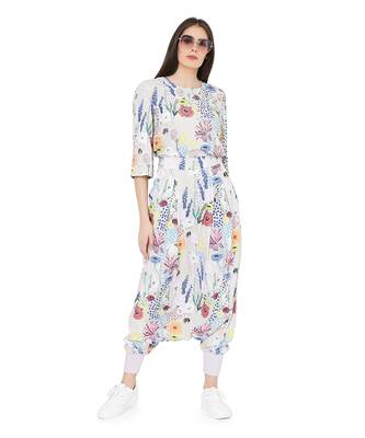 PS Pret by Payal Singhal Stone Colour Printed Art Crepe Top with Low Crotch Pant 1