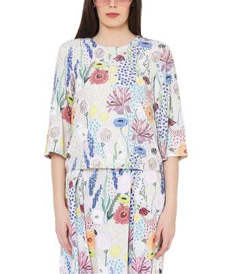 PS Pret by Payal Singhal Stone Colour Printed Art Crepe Top with Low Crotch Pant 4