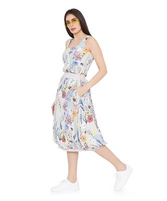 PS Pret by Payal Singhal Stone Colour Printed Art Crepe Racer Back Top with Balloon Skirt 2