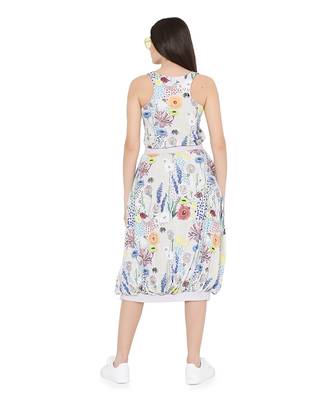 PS Pret by Payal Singhal Stone Colour Printed Art Crepe Racer Back Top with Balloon Skirt 3