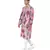Red Printed Dupion Silk Bomber Kurta with Off White Cotton Silk Churidar