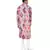 Red Printed Dupion Silk Bomber Kurta with Off White Cotton Silk Churidar