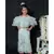 Frilled Top with Embroidered Palazzo