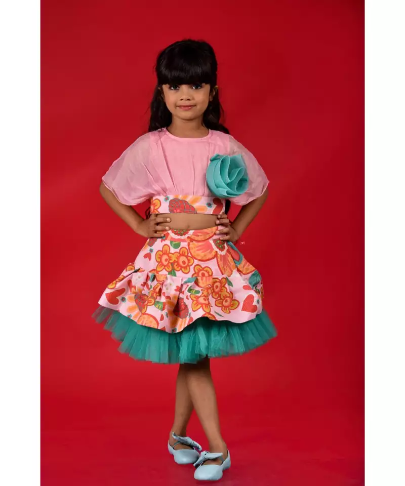 Crop Top with Frilled Skirt