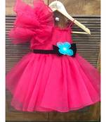 One Off Shoulder Flowered Frock With Ruffled Sleeves