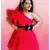 One Off Shoulder Flowered Frock With Ruffled Sleeves