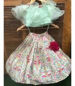 Frilled Top with heavy Embroidered Pleated Ghagra