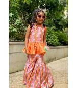 Peplum Kurta with Sharara and Hangings