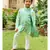Green Embroidered Kurta with offwhite Chudidar