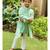 Green Embroidered Kurta with offwhite Chudidar