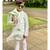 Slant Cut Kurta with Embroidered Jacket and Chudidar