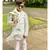 Slant Cut Kurta with Embroidered Jacket and Chudidar