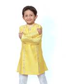 Yellow Embroidered Kurta with Chudidar