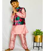 Floral Bandi with pink Kurta and Pajama