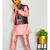 Floral Bandi with pink Kurta and Pajama