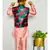 Floral Bandi with pink Kurta and Pajama