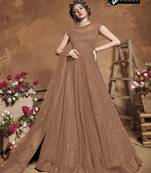 Chiku Color Net Embroidered Women Semi Stitched Heavy Long Gown