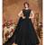 Black Net Embroidered Women Semi Stitched Heavy Long Gown