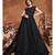 Black Net Embroidered Women Semi Stitched Heavy Long Gown
