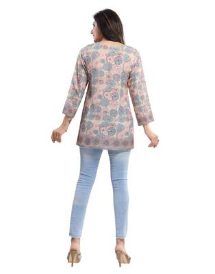 Multicolor printed crepe short-kurtis 2