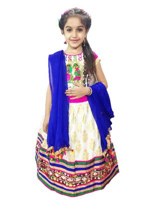Anitabalia_label small girl cotton  Lehenga choliFULLY STITCHED.White 1