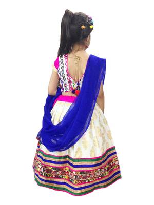 Anitabalia_label small girl cotton  Lehenga choliFULLY STITCHED.White 2
