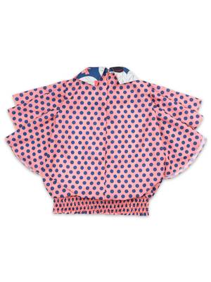 Pink floral print georgette girls-top-bottom 3