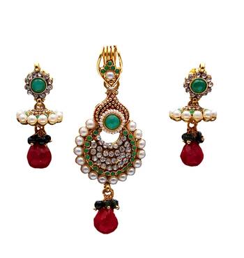 gold plated Multicolor Copper Pendants with earrings 2