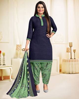 Blue printed cotton salwar 1