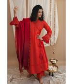 Red Padmini Angrakha with Pyjama & Dupatta