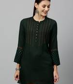 GREEN Rayon stitched   kurta
