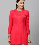 Peach Rayon stitched   kurta